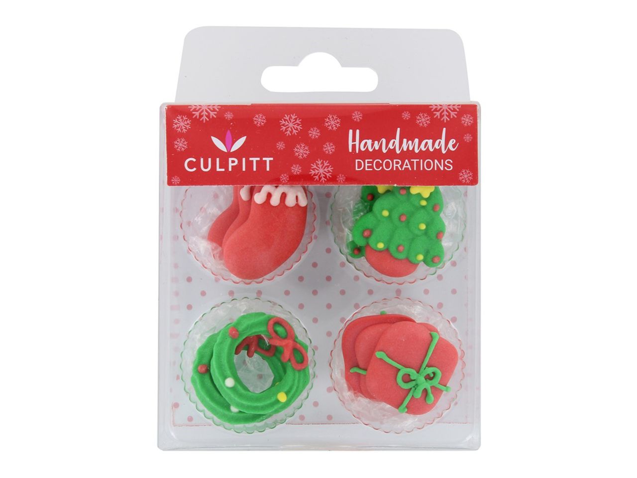 Culpitt Zuckerdekorationen Weihnachten – 12 Stück, handgefertigt