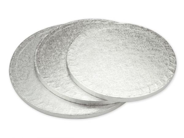 Cake-Masters Cakeboard rund 15cm silber einzeln in Folie