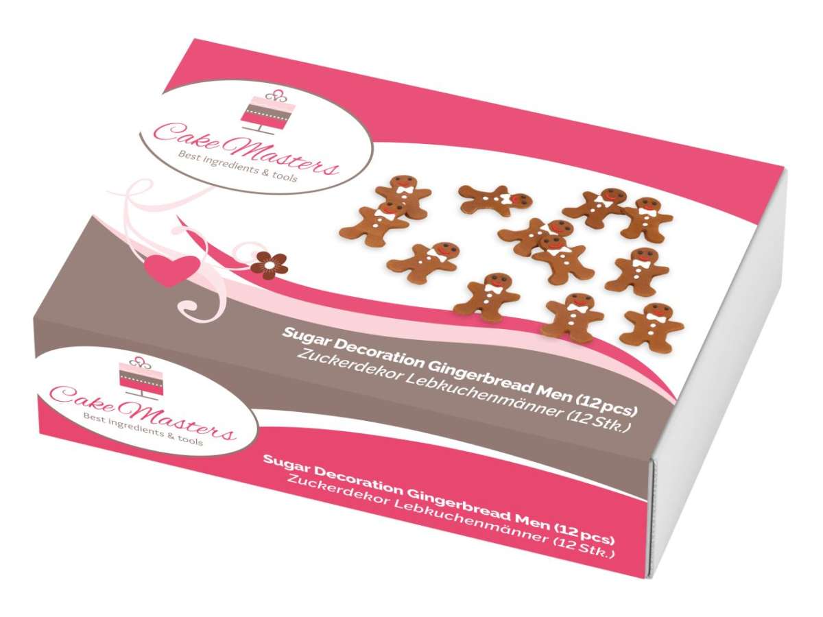 Zuckerdekor „Kleine Lebkuchenfreunde“ – 12 handgefertigte Figuren aus Feinzucker